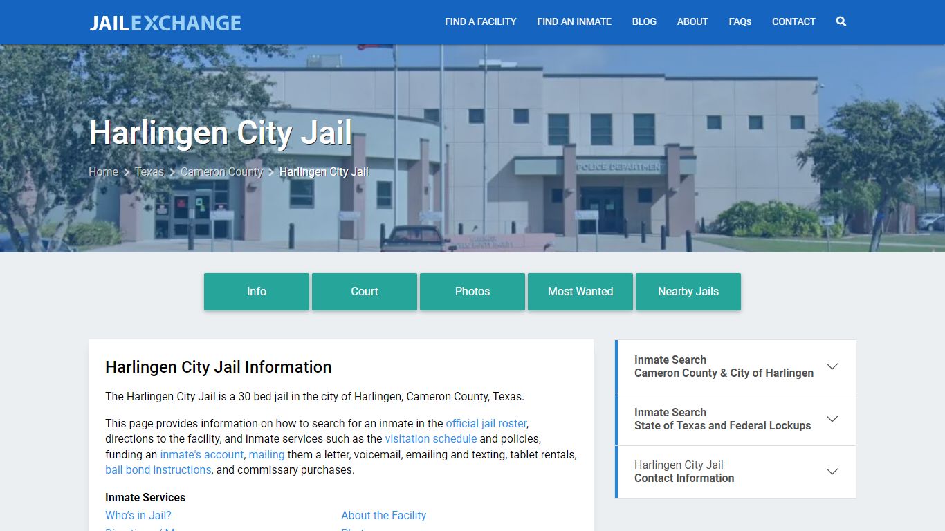 Harlingen City Jail, TX Inmate Search, Information